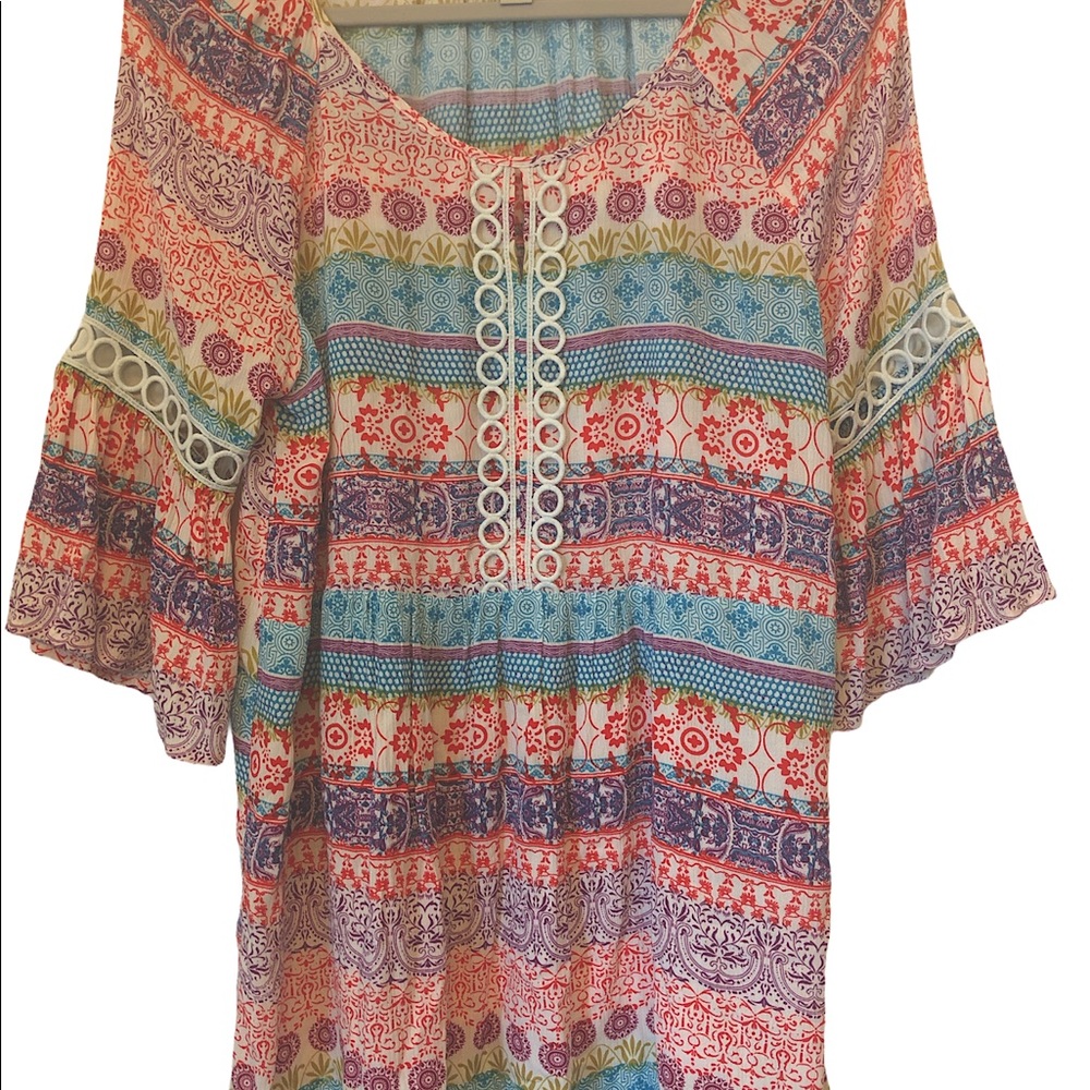 One World Live and Let Live Colorful Top